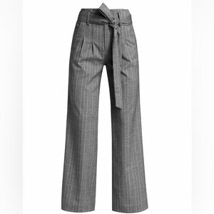 Chic Gray Plaid Wide-Leg Pants